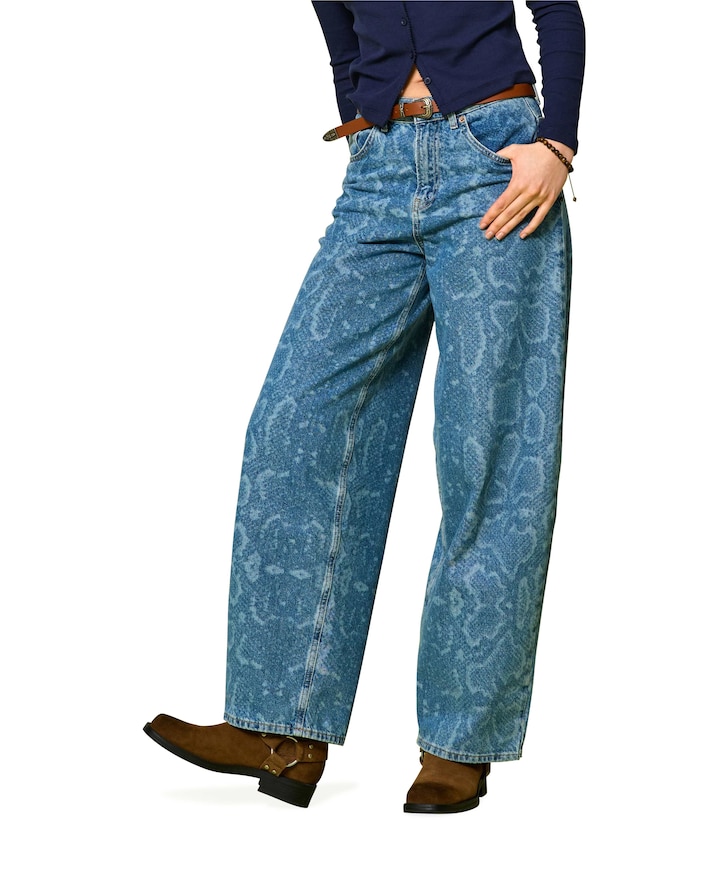ONLTAYLOR SNAKE HW BARREL dames jeans blauw