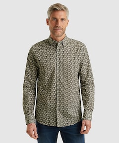 Heren overhemd lange mouw grijs