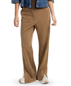 Suede broek met wijde pijpen dames broek bruin