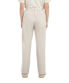 Geweven broek met wijde pijpen dames grijs