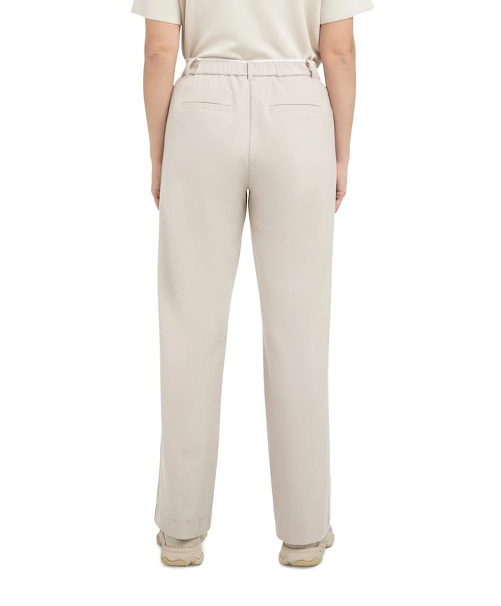 Geweven broek met wijde pijpen dames grijs