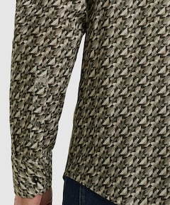 Heren overhemd lange mouw grijs