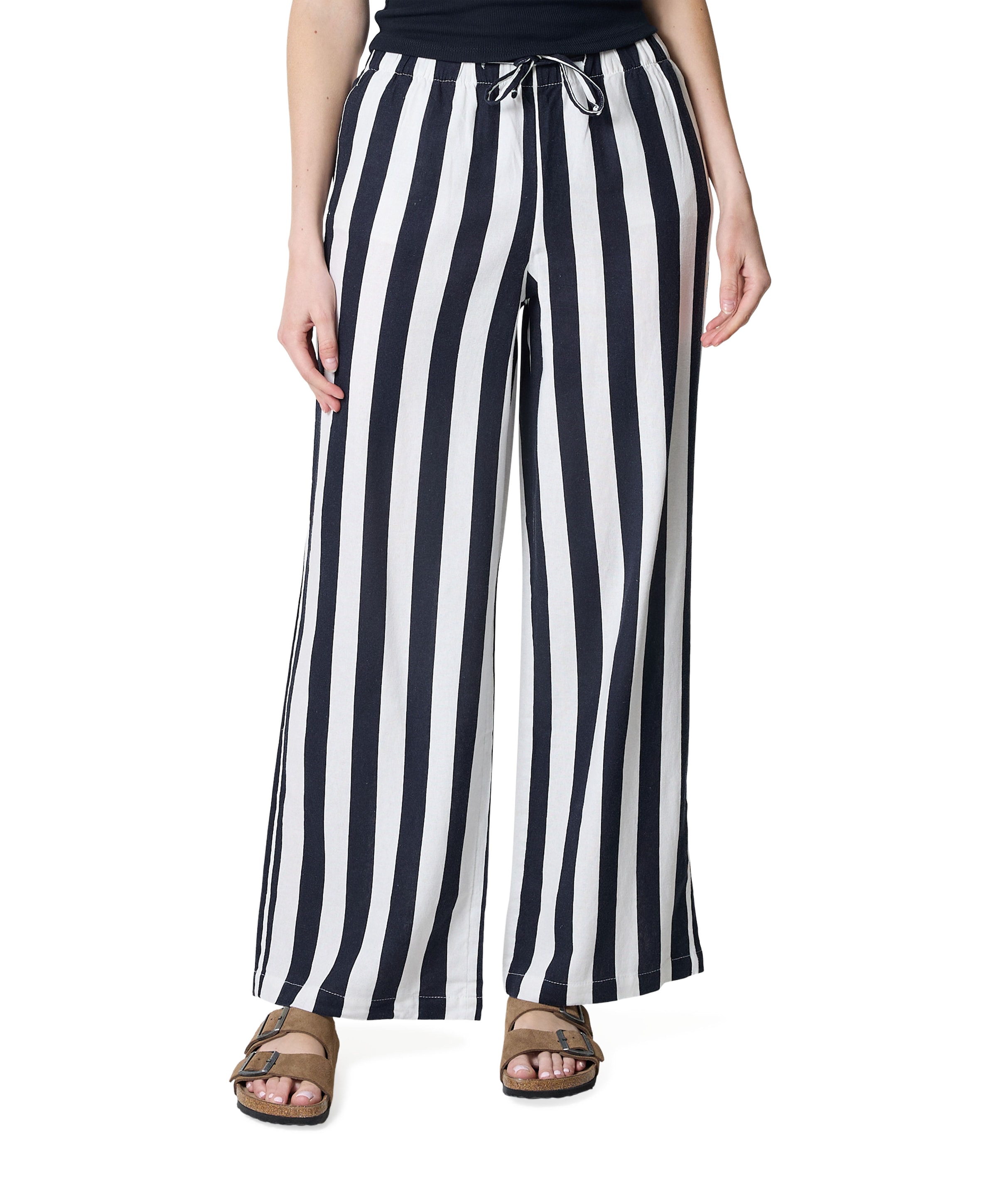 ONLGOA MW LINEN BL PULL-UP PANT CC dames broek ecru