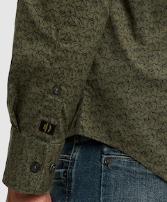 Heren overhemd lange mouw groen