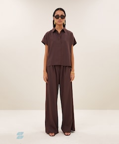 Dames blouse bruin