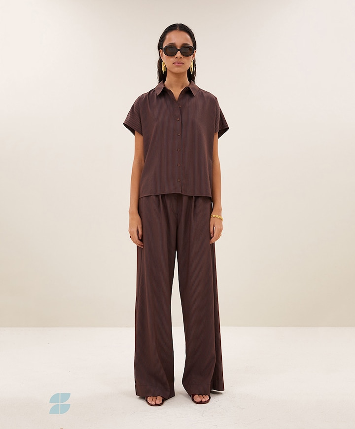 Dames blouse bruin