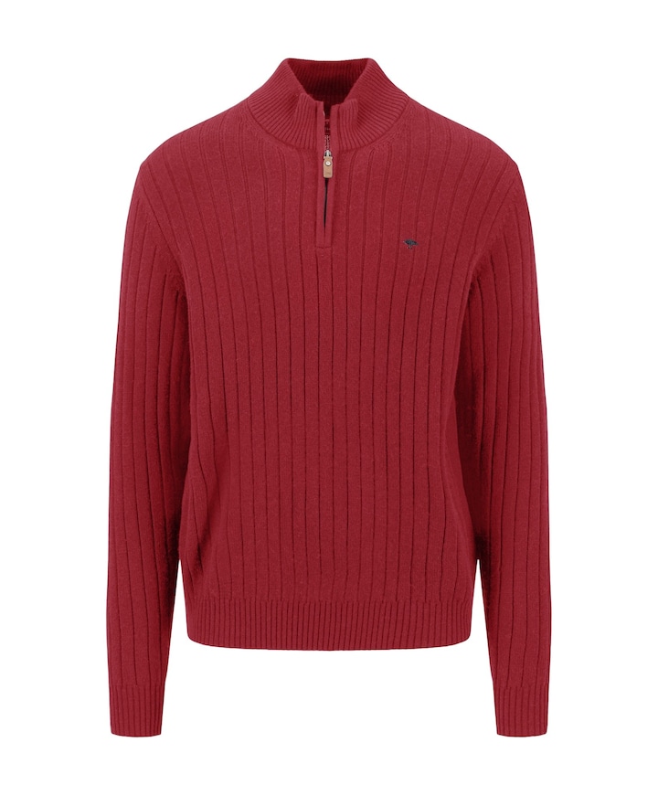 Heren trui met rits rood