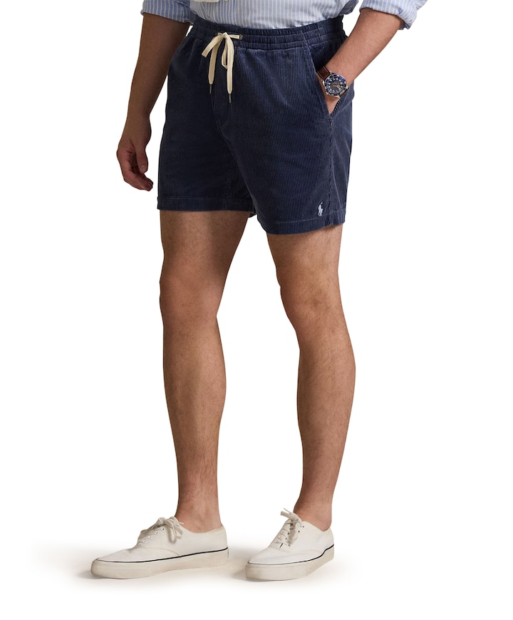 Woven heren korte broek blauw