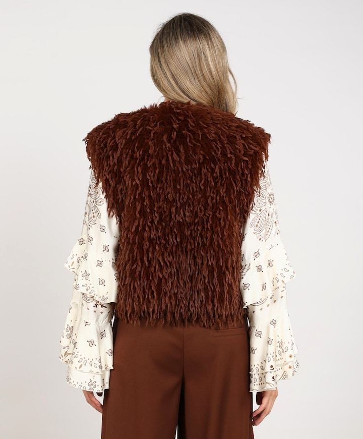 Dames gilet bruin