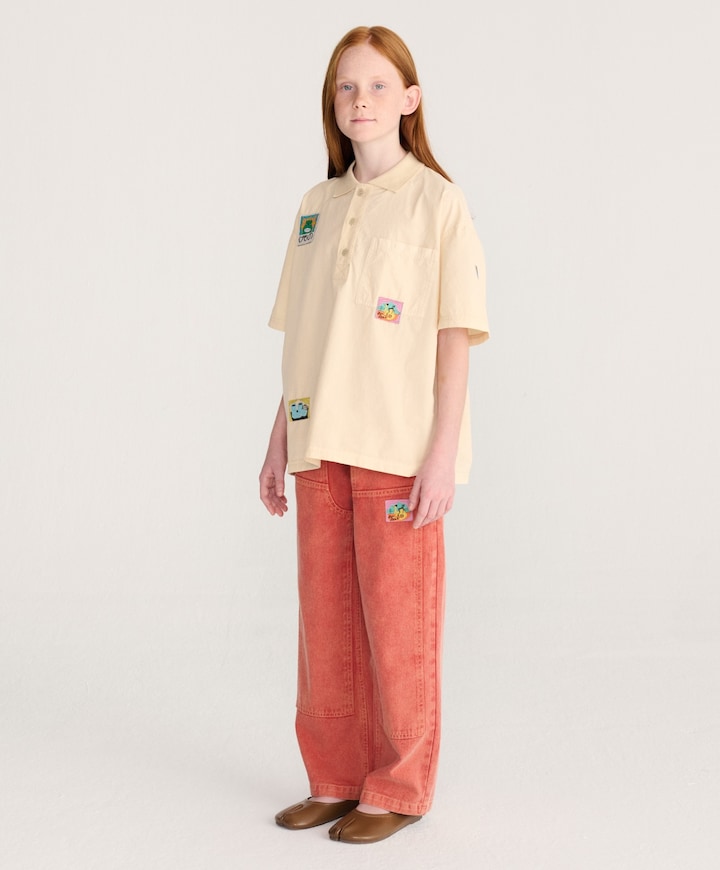 Taxi Saurus Tag Twill uniseks jeans  rood