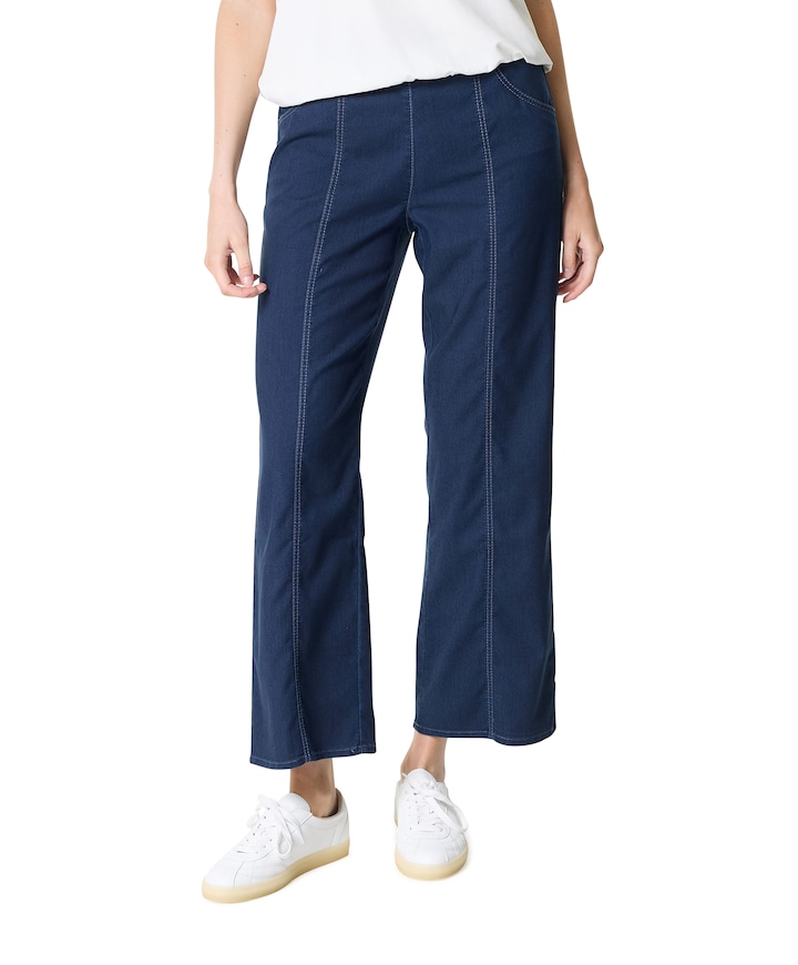 Wide leg dames broek blauw