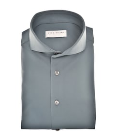 Heren overhemd lange mouw blauw