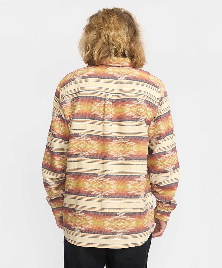 Heren overhemd lange mouw oranje