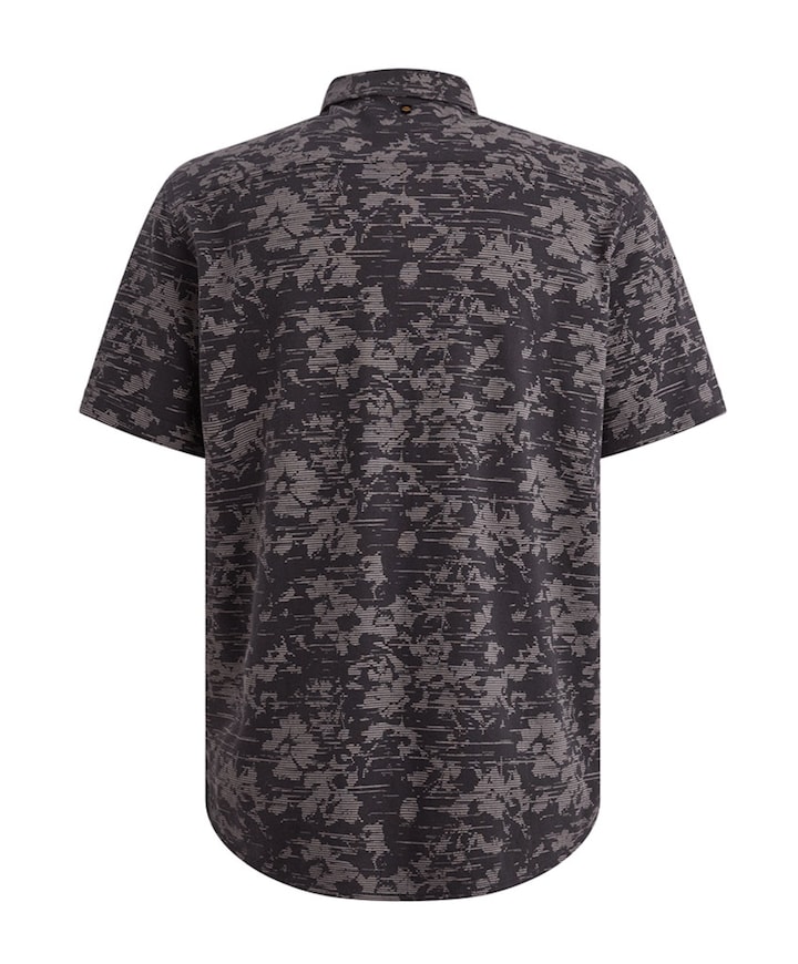 Heren overhemd korte mouw blauw