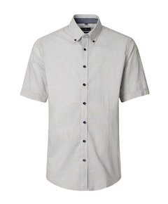 Heren overhemd korte mouw beige