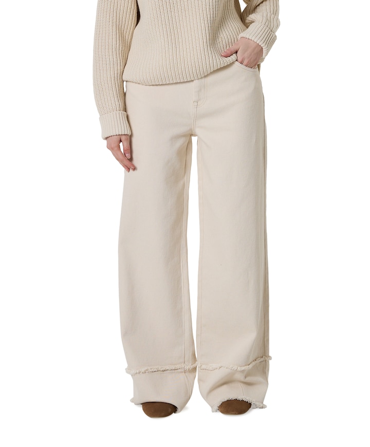 Shay Ruffle dames broek ecru