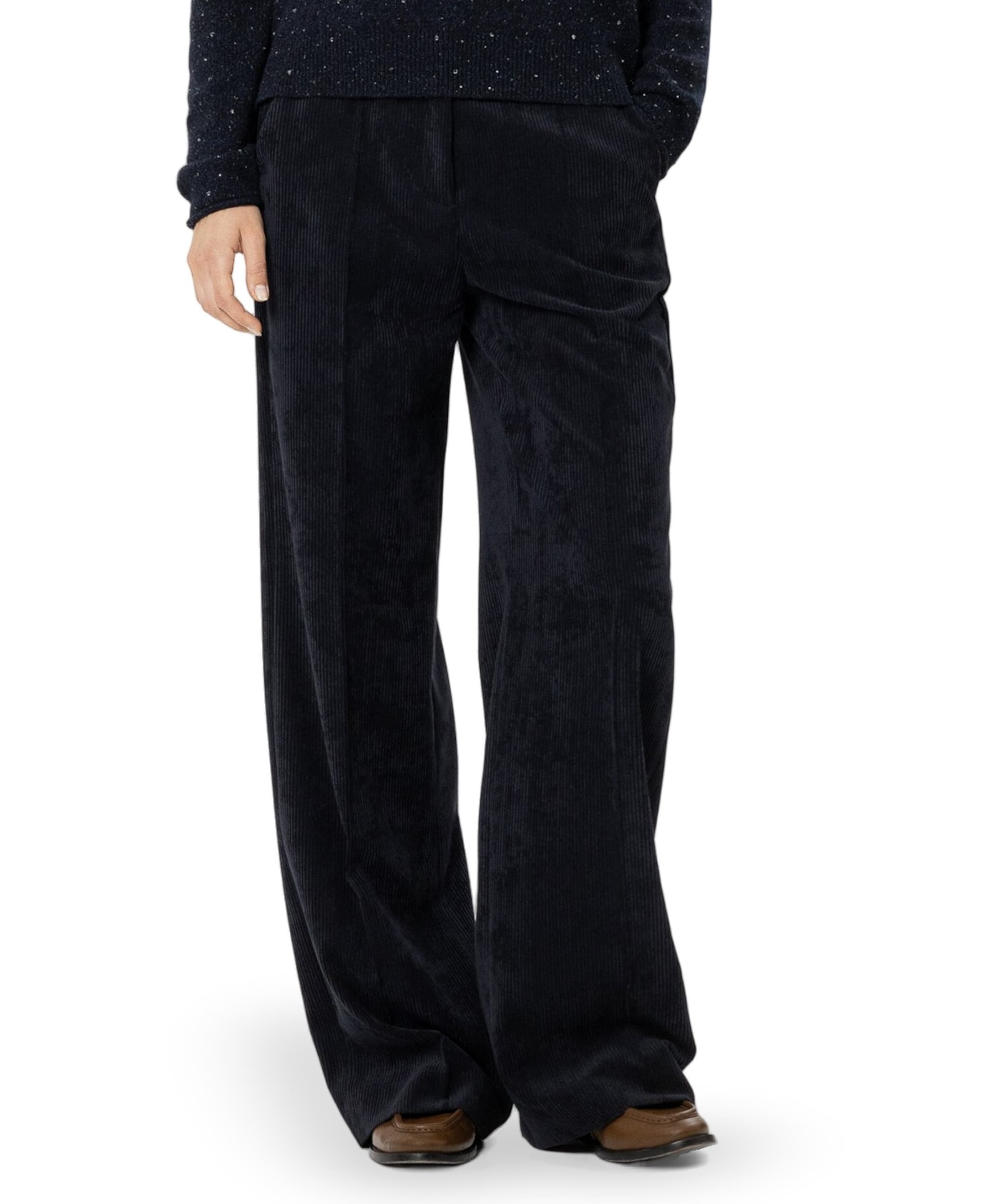 Cord-Wideleg dames broek blauw