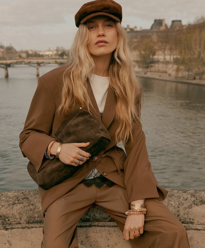 Dames blazer bruin