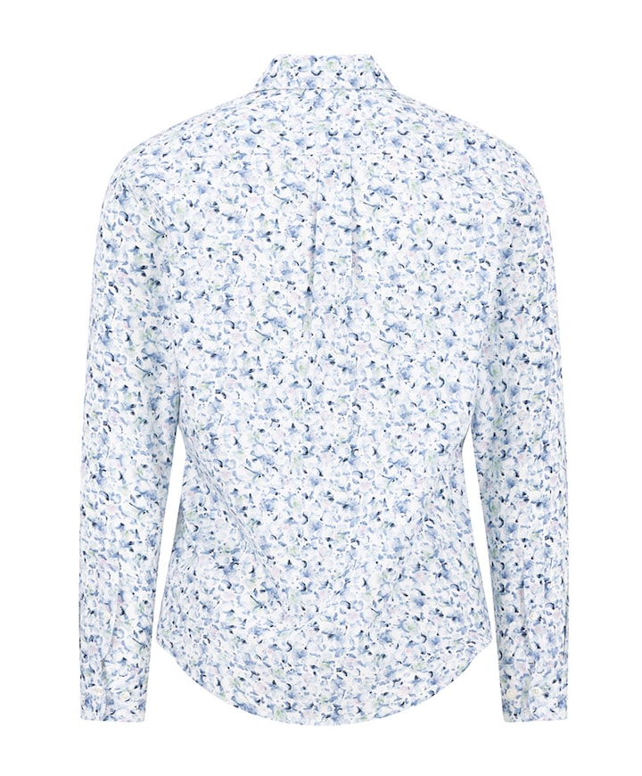 Heren overhemd lange mouw blauw