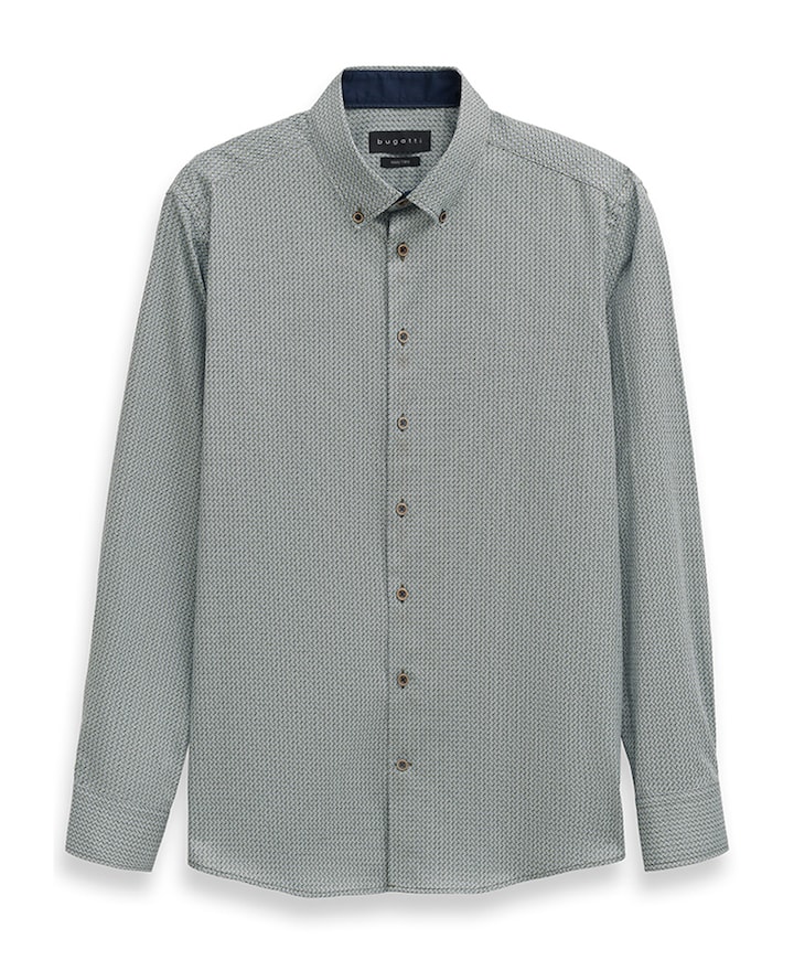 Heren overhemd lange mouw groen