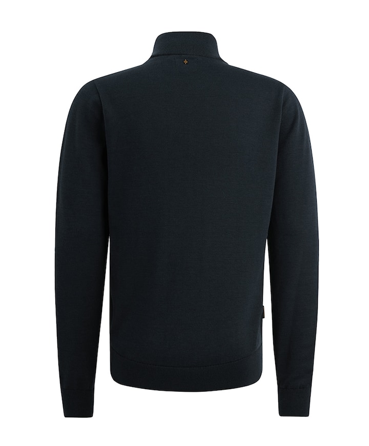 Heren trui met rits blauw