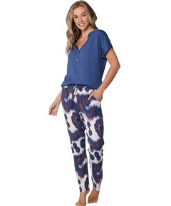 Dames pyjamaset blauw