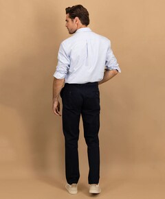 Heren overhemd lange mouw blauw