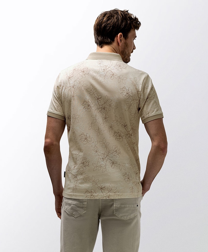 Heren polo beige