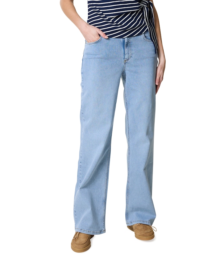 Wide leg dames jeans blauw
