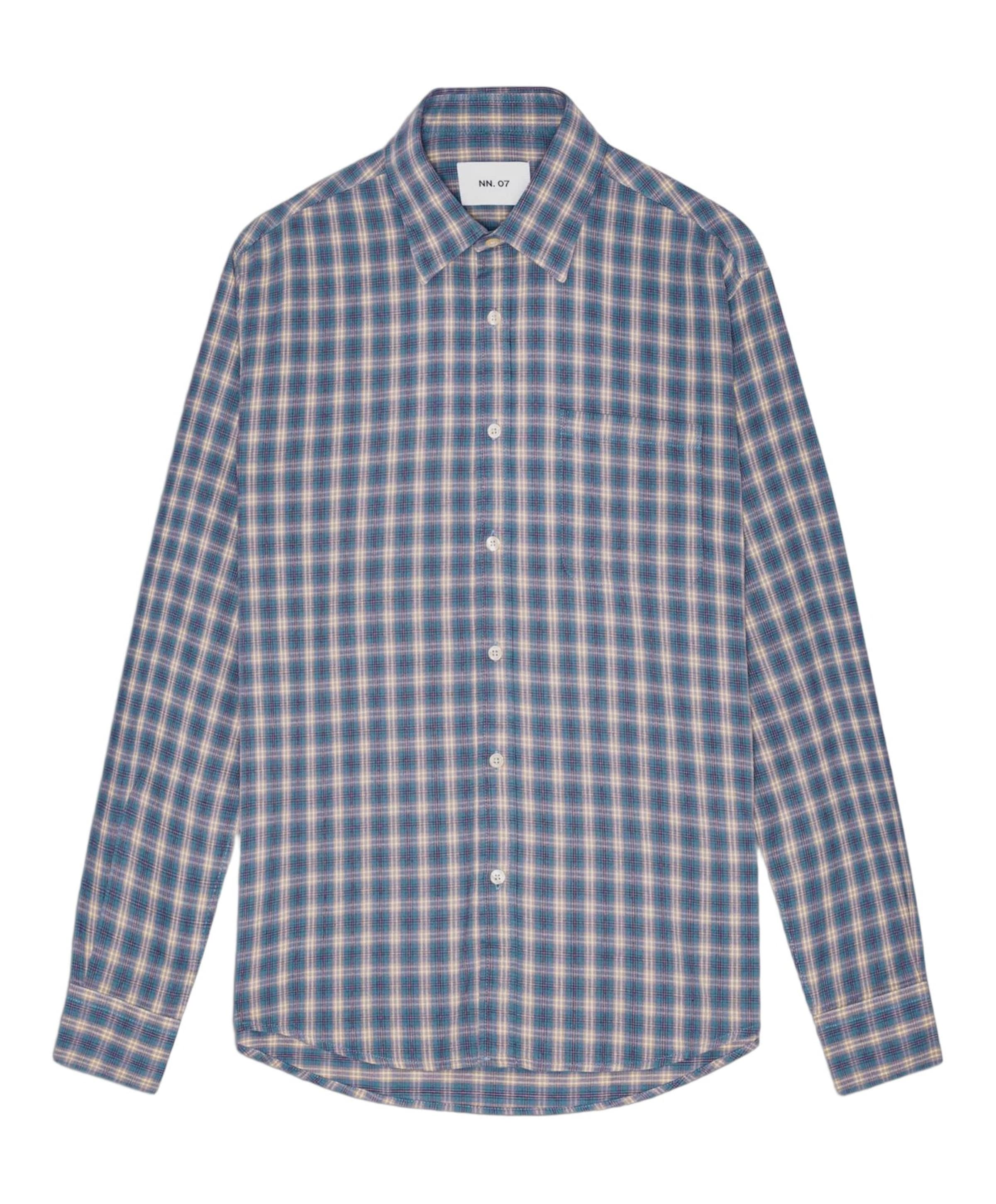 Heren overhemd lange mouw blauw