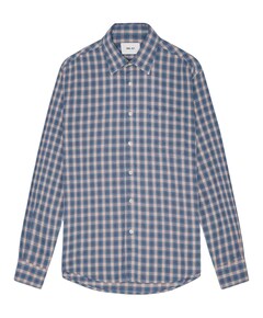 Heren overhemd lange mouw blauw