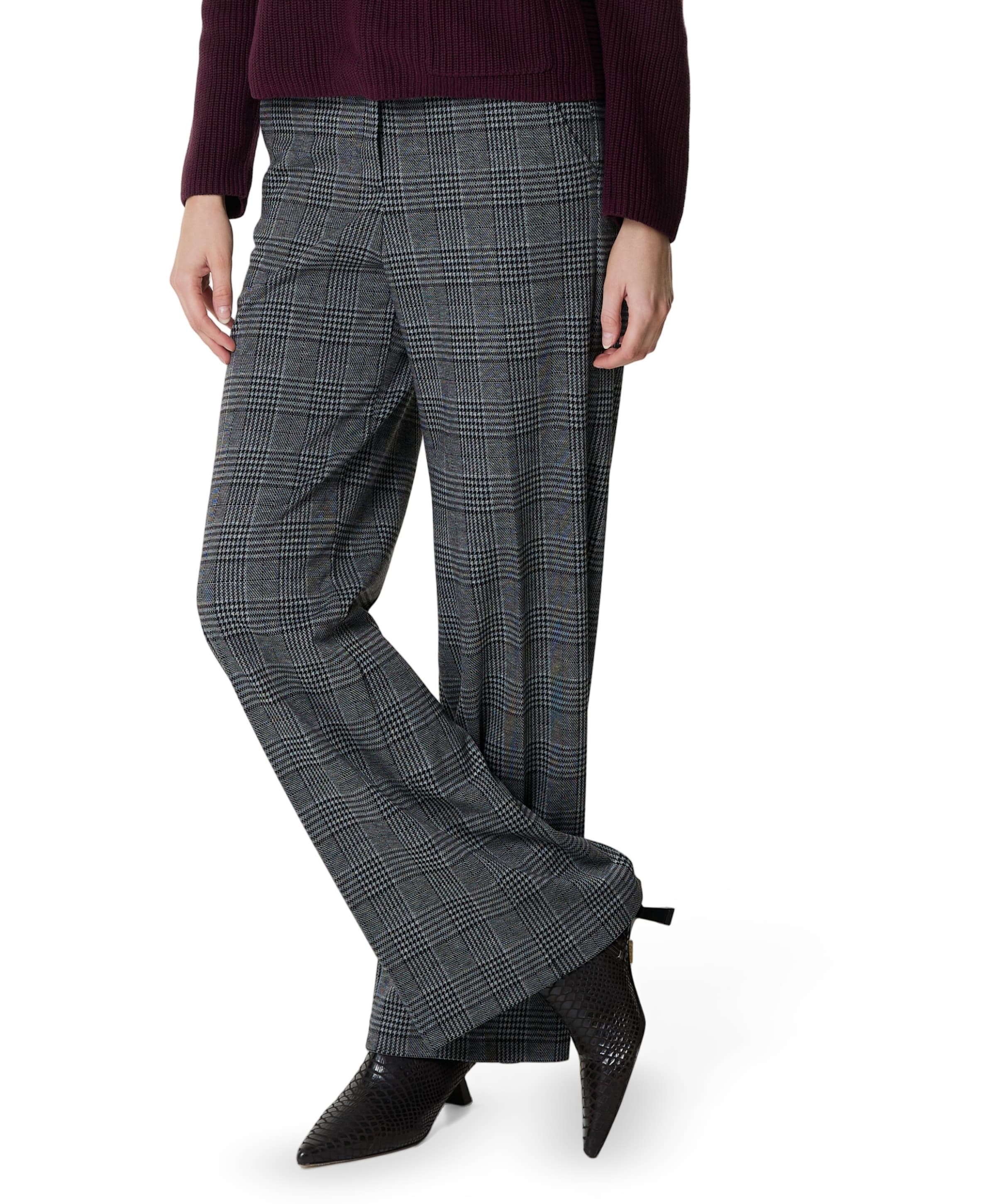 Wide leg Feminine dames broek grijs