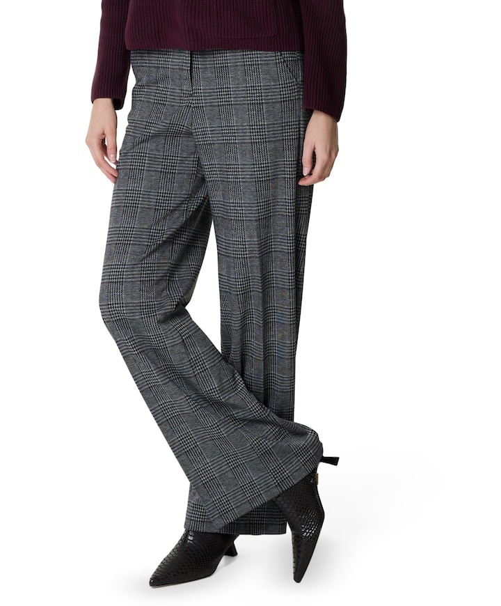 Wide leg Feminine dames broek grijs