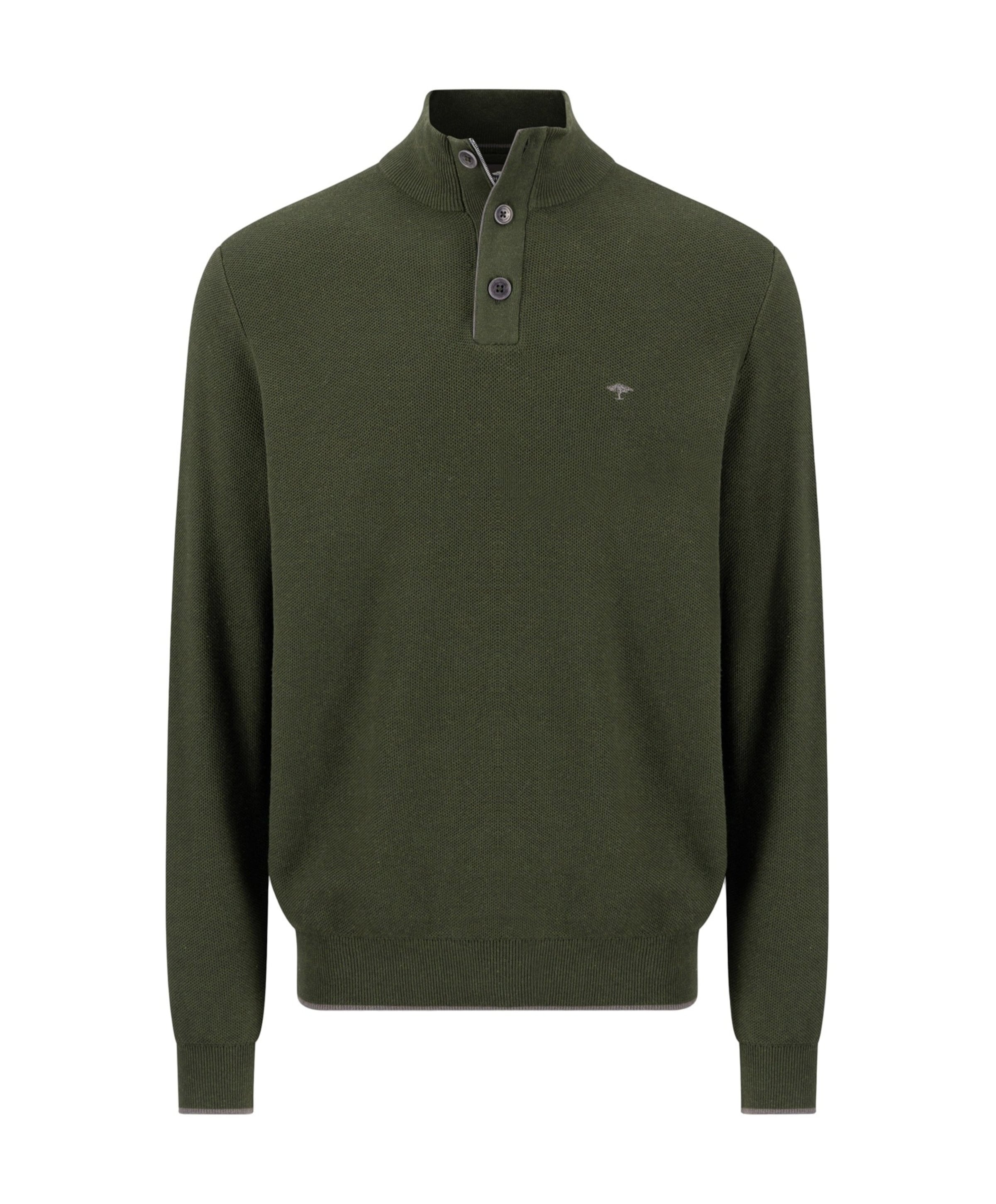 Heren trui met rits groen