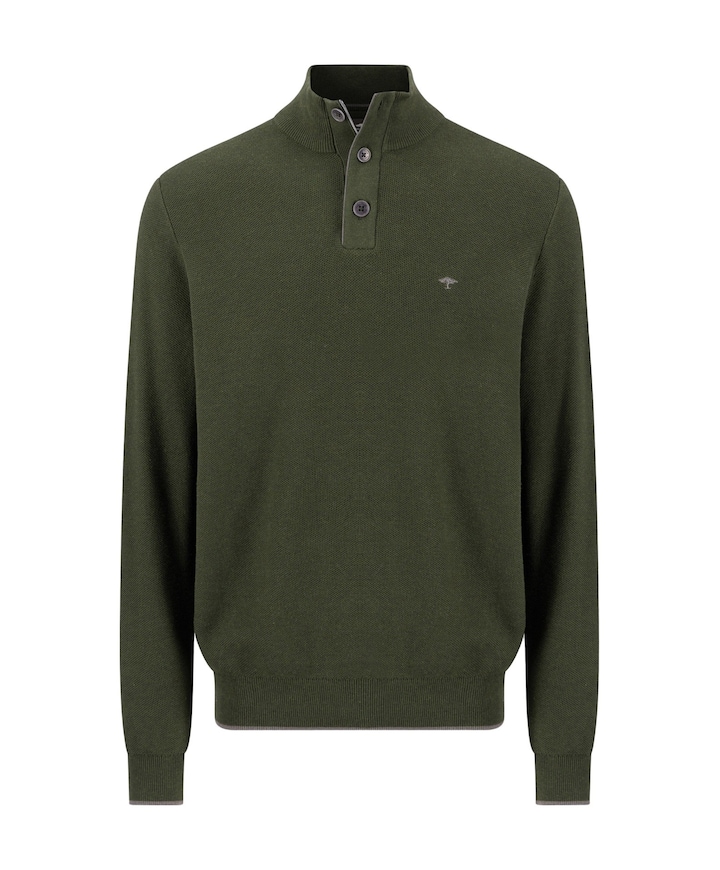 Heren trui met rits groen