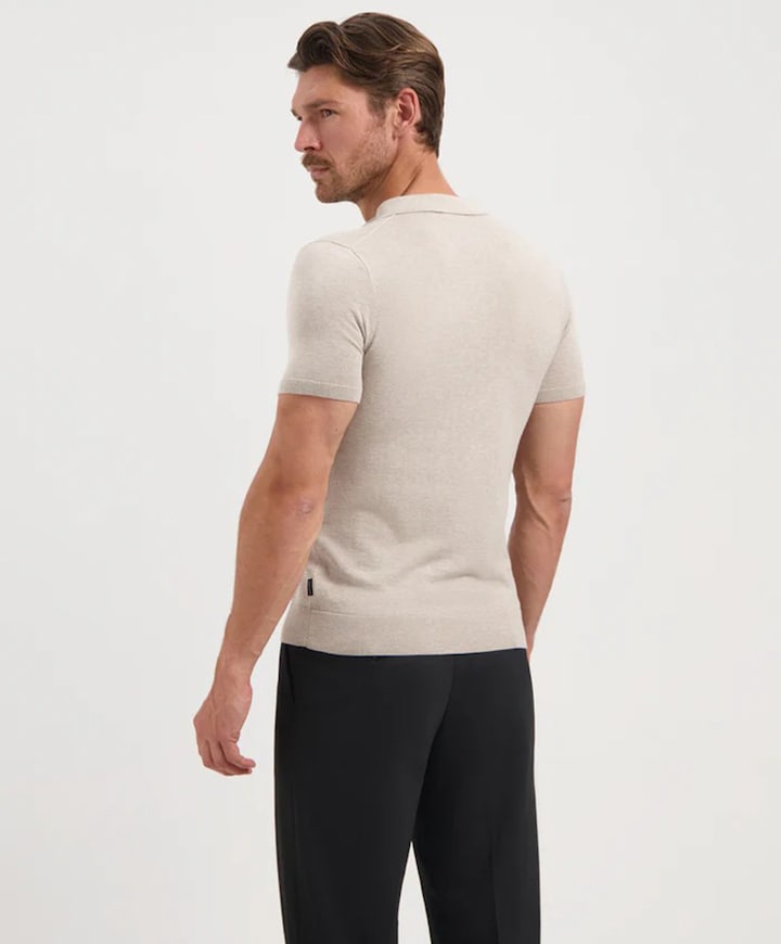 Heren polo beige