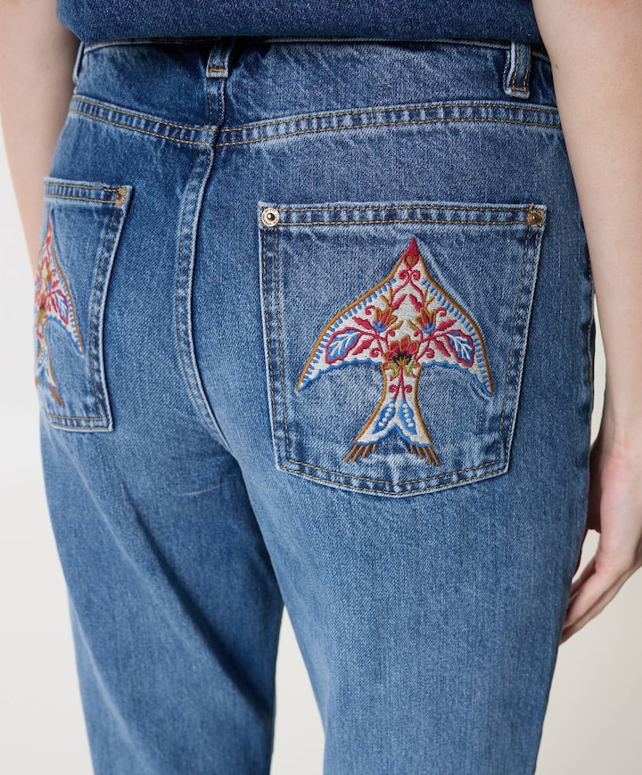 Porcelain Birds dames jeans blauw