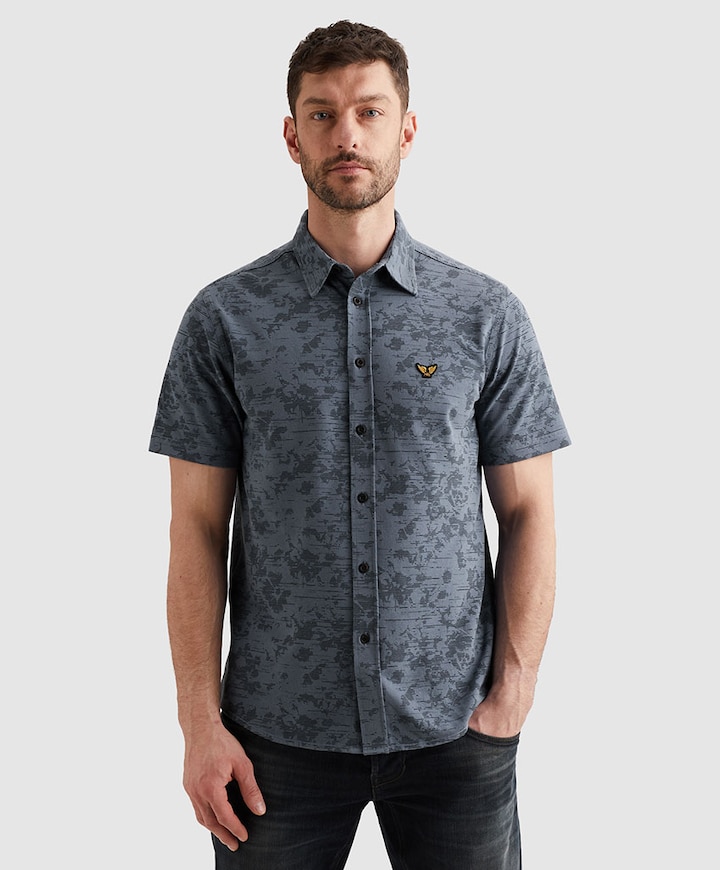 Heren polo korte mouw blauw