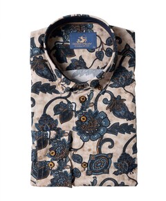 Heren overhemd lange mouw beige