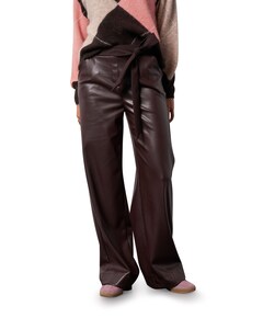 Lexie faux leather broek bruin