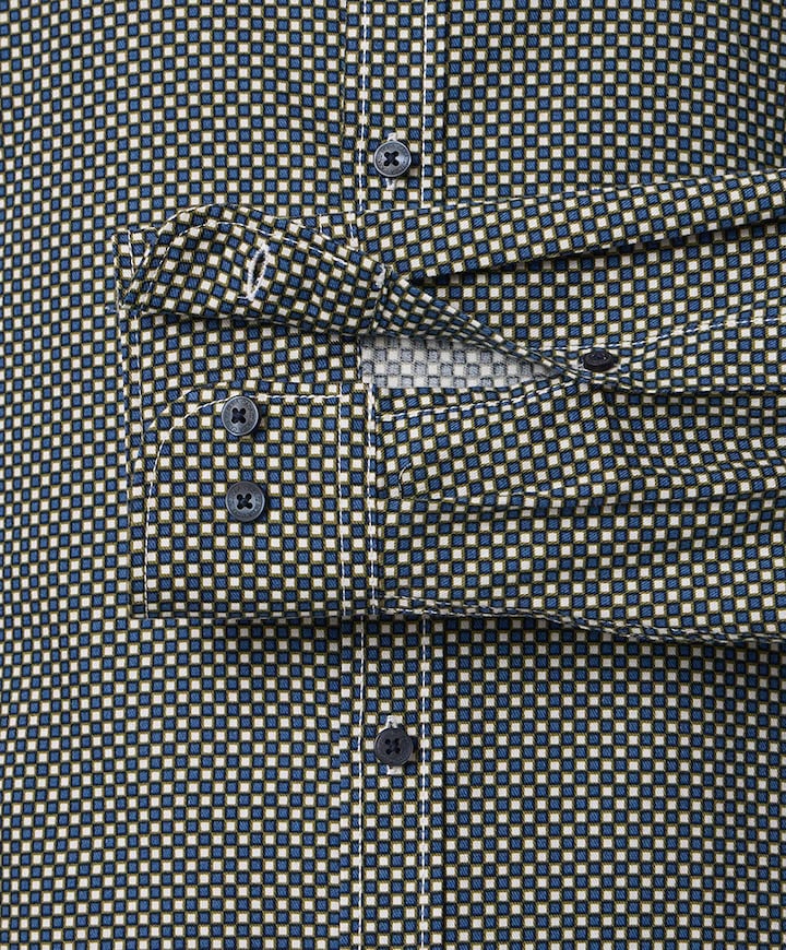 Heren overhemd lange mouw blauw