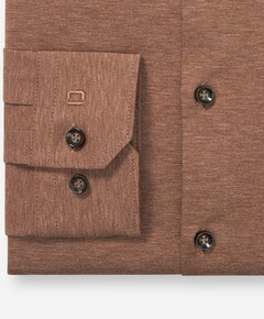 Heren overhemd lange mouw bruin