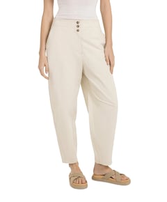 High waist barrel leg trousers dames broek beige