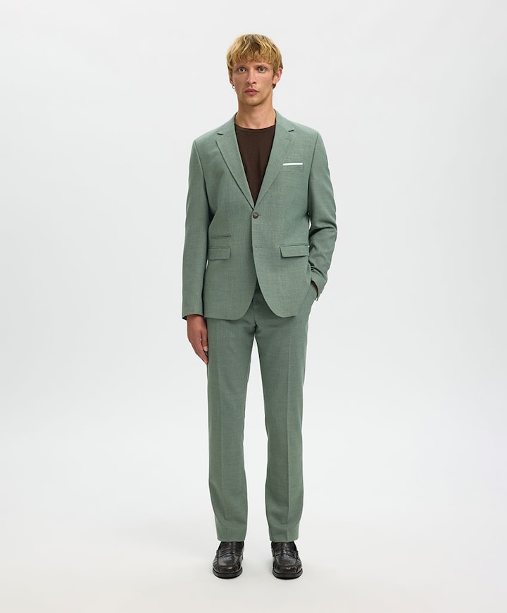 SLHSLIM-OASIS LINEN TRS B NOOS heren pantalon groen