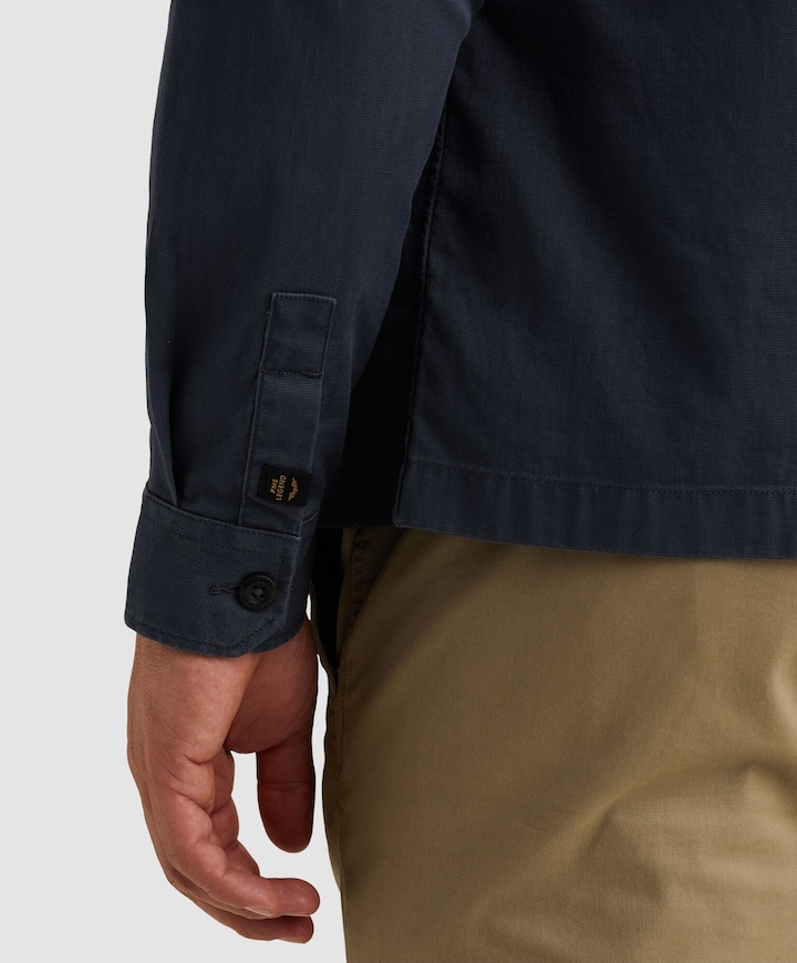 Heren overhemd lange mouw blauw