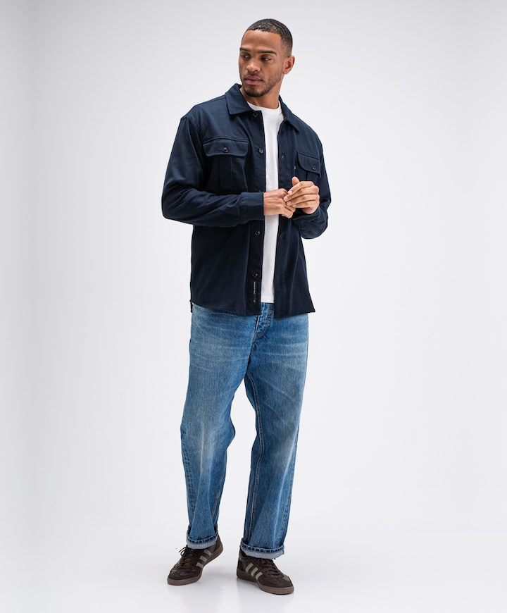 Heren overshirt blauw