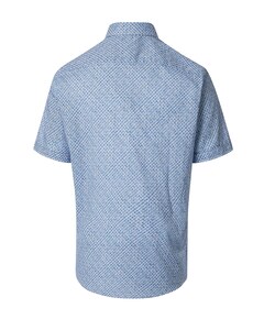 Heren overhemd korte mouw blauw