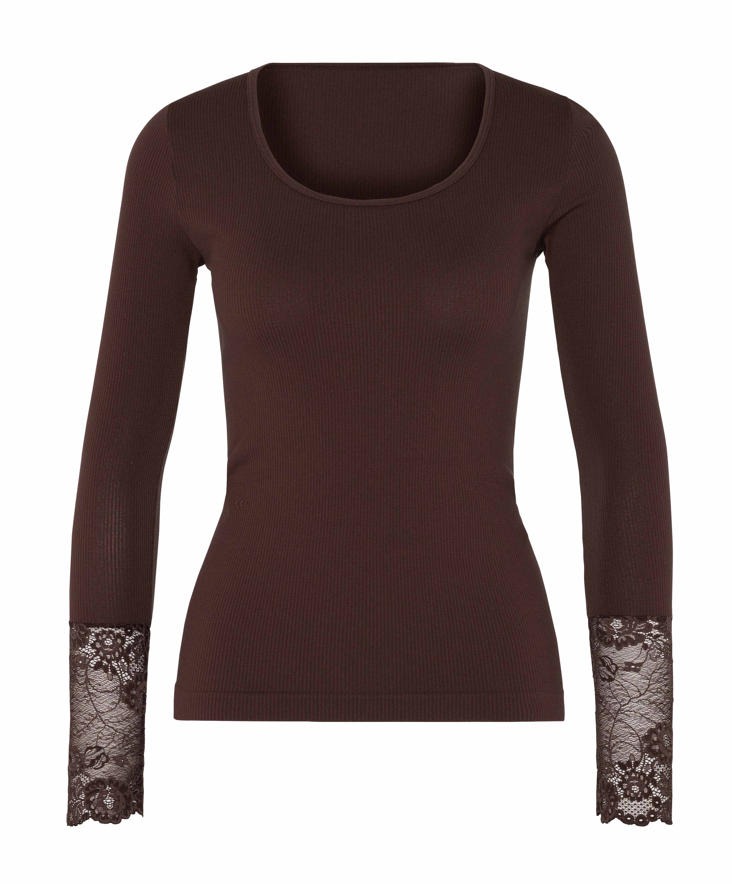 Dames longsleeve bruin