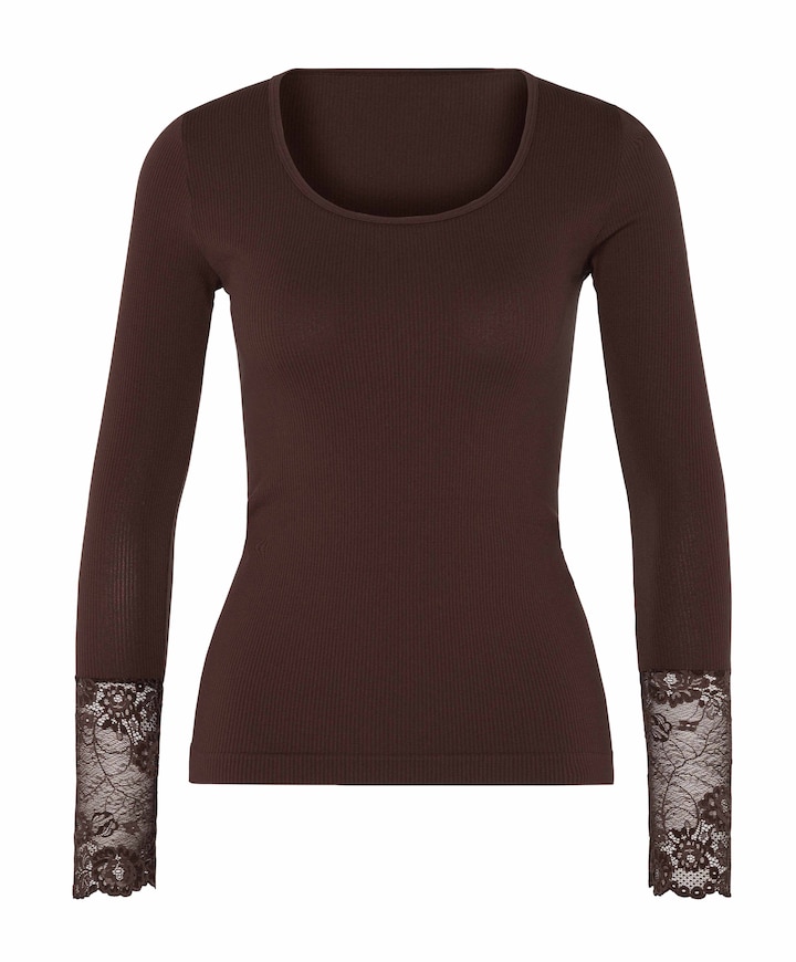 Dames longsleeve bruin