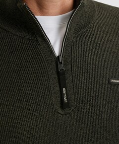 Heren trui met rits groen